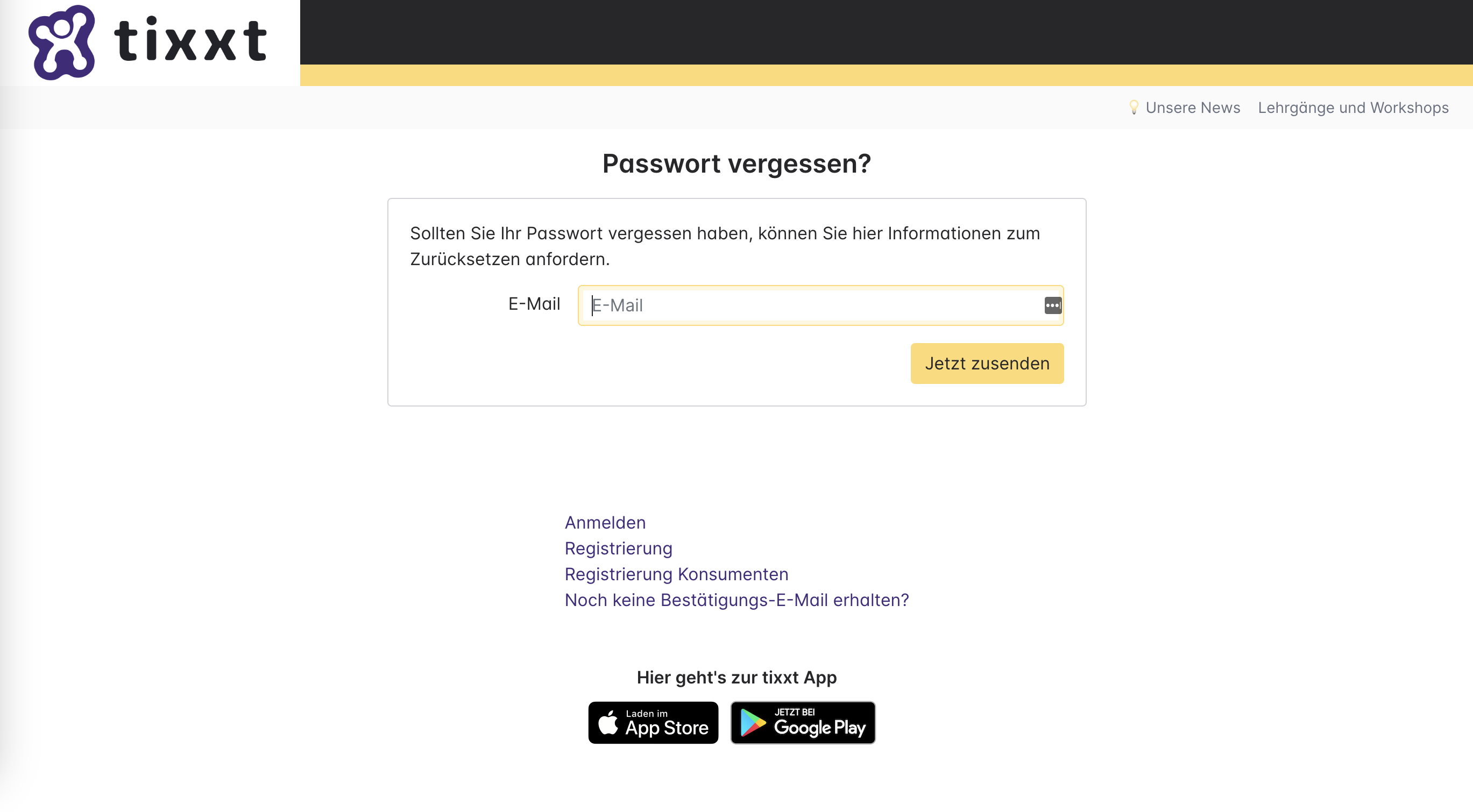 login_anmeldung_passwort vergessen